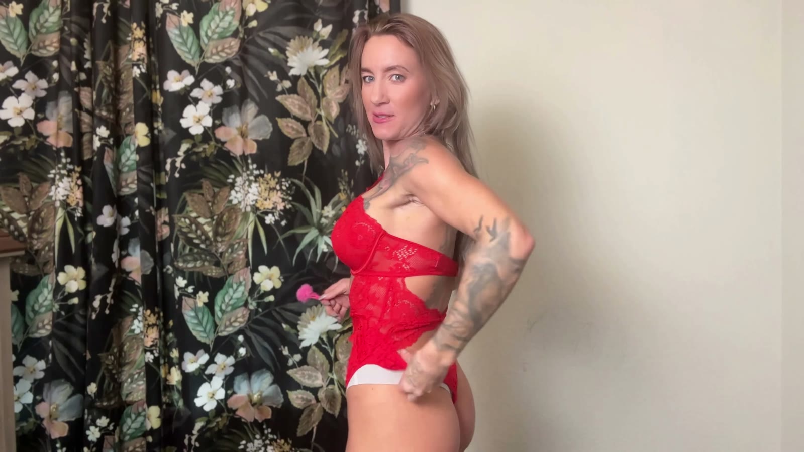 Victoria's Secret Twinkle Lace Heart Cut-Out Teddy in Red Review video still